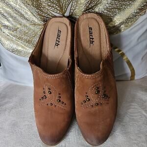 Earth Women's Brown Embellished Mules